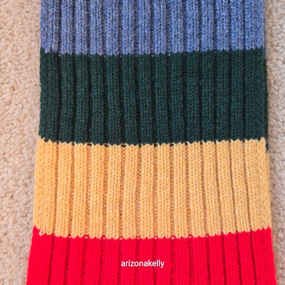 NWT Benetton Wool Stripe Colorblock Scarf Colorful - Picture 5 of 11